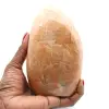 Polished natural microline pink moonstone block - 1