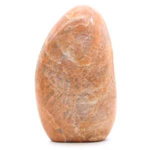 Polished natural microline pink moonstone block
