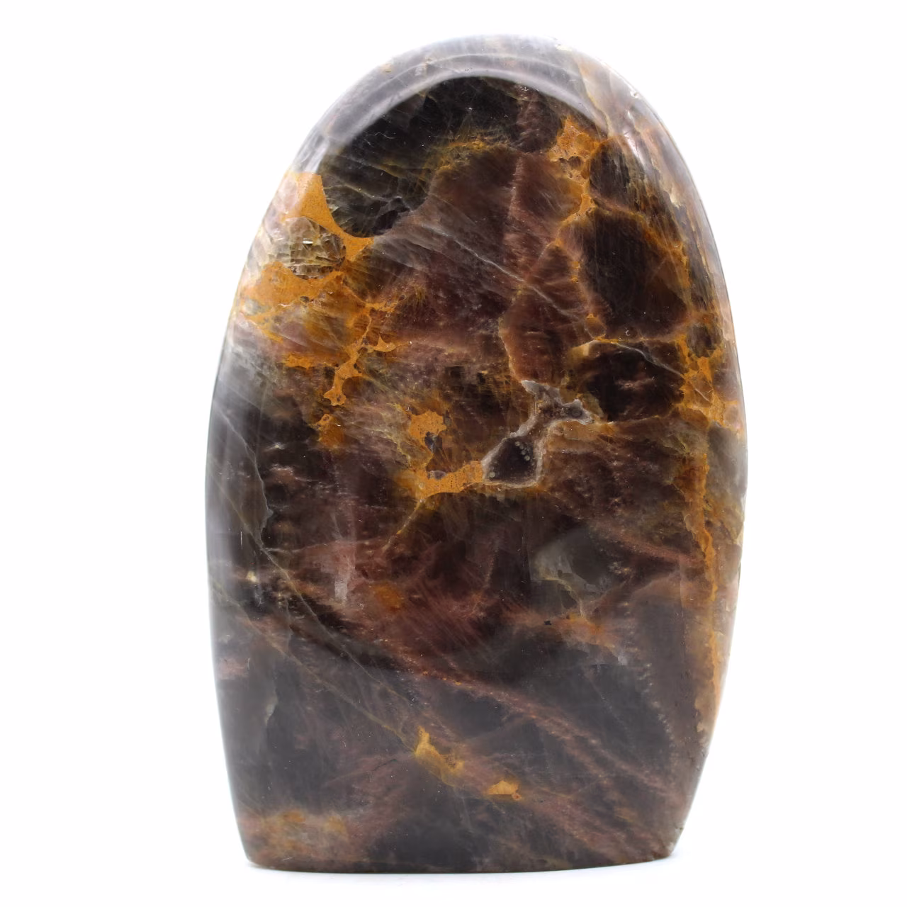 Polished natural microline black moonstone