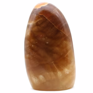 Polished honey calcite stone