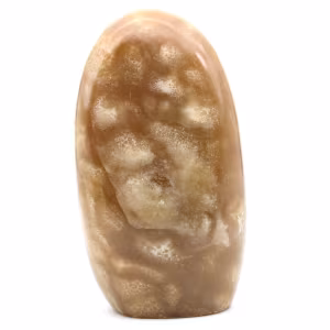 Polished natural honey calcite block