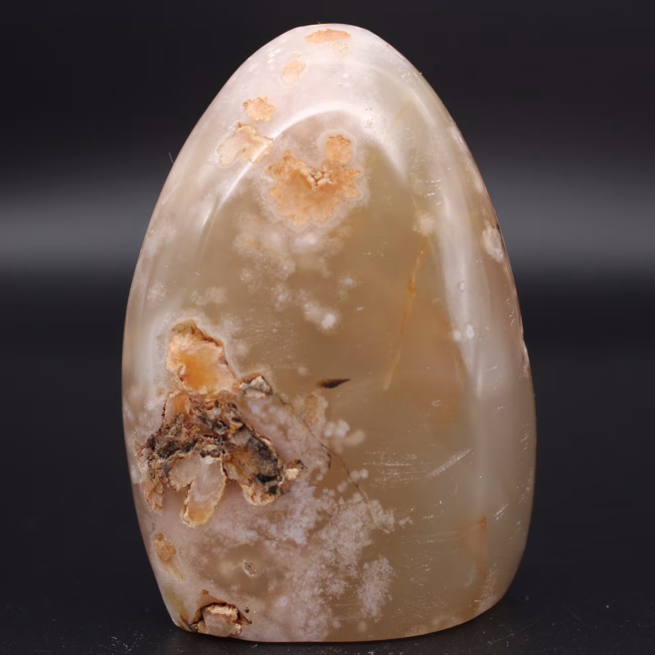 Polished flower agate stone