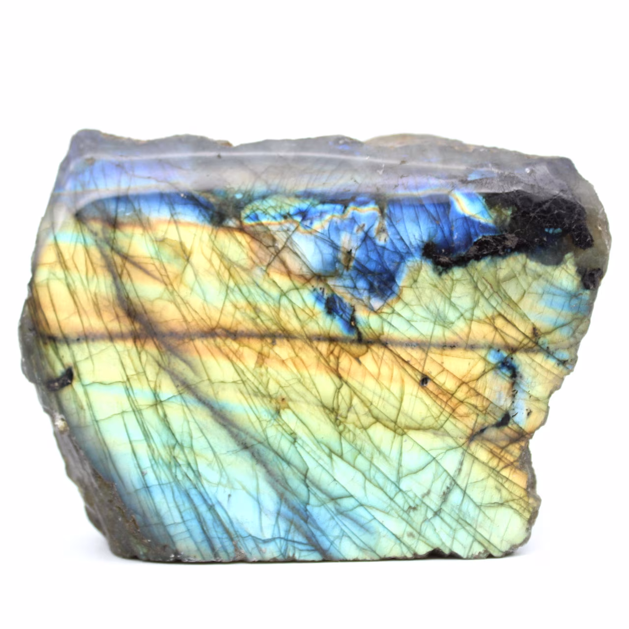 Labradorite a polished polished face from Madagascar