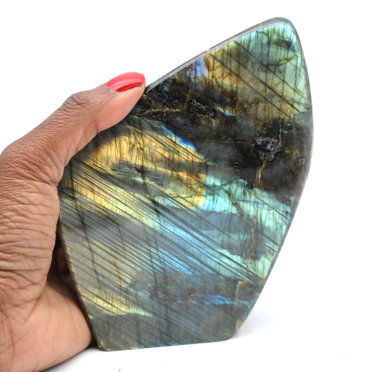 Polished Labradorite ornamental stone from Madagascar