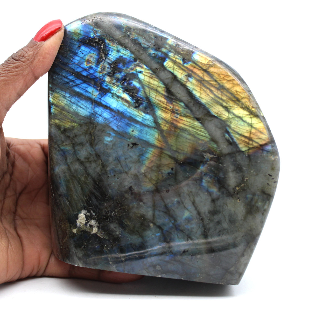 Natural polished labradorite for ornament