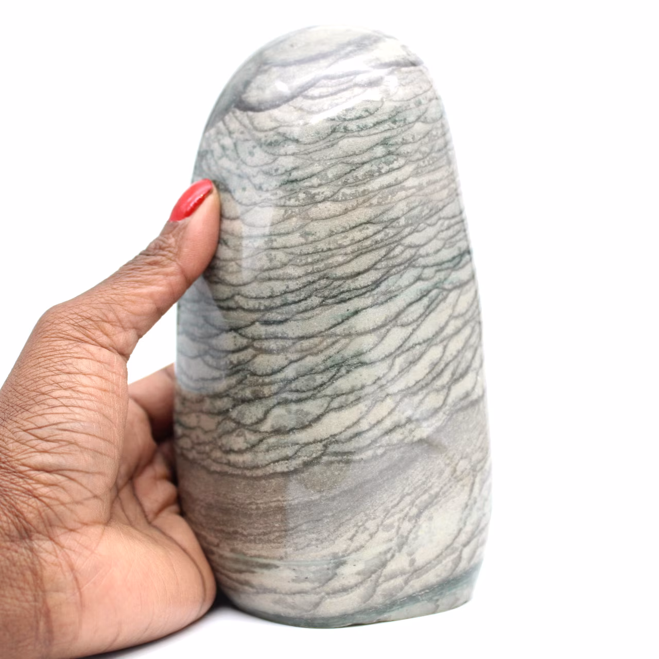 Polished Gray Banded Jasper Stone