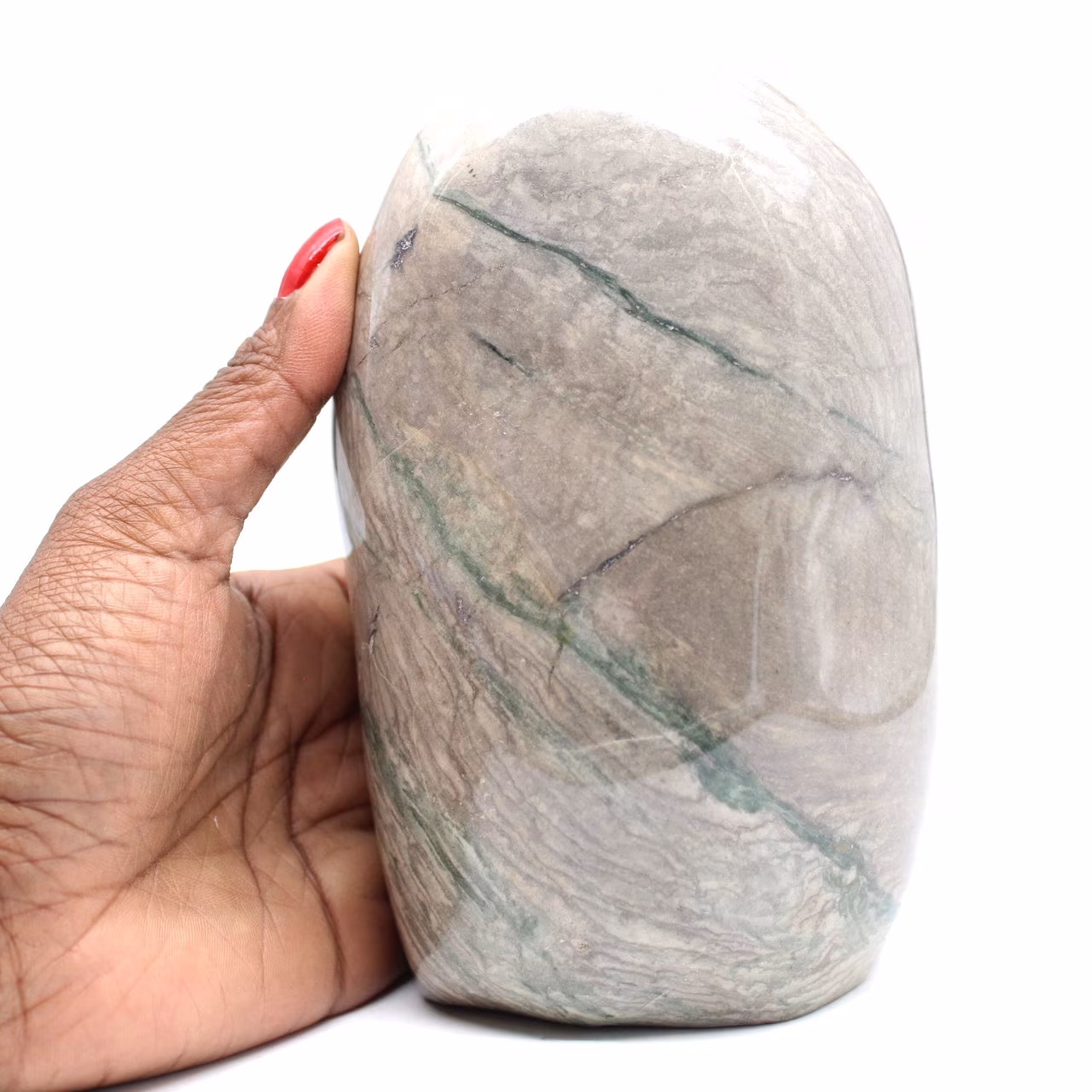 Natural gray ribbon jasper