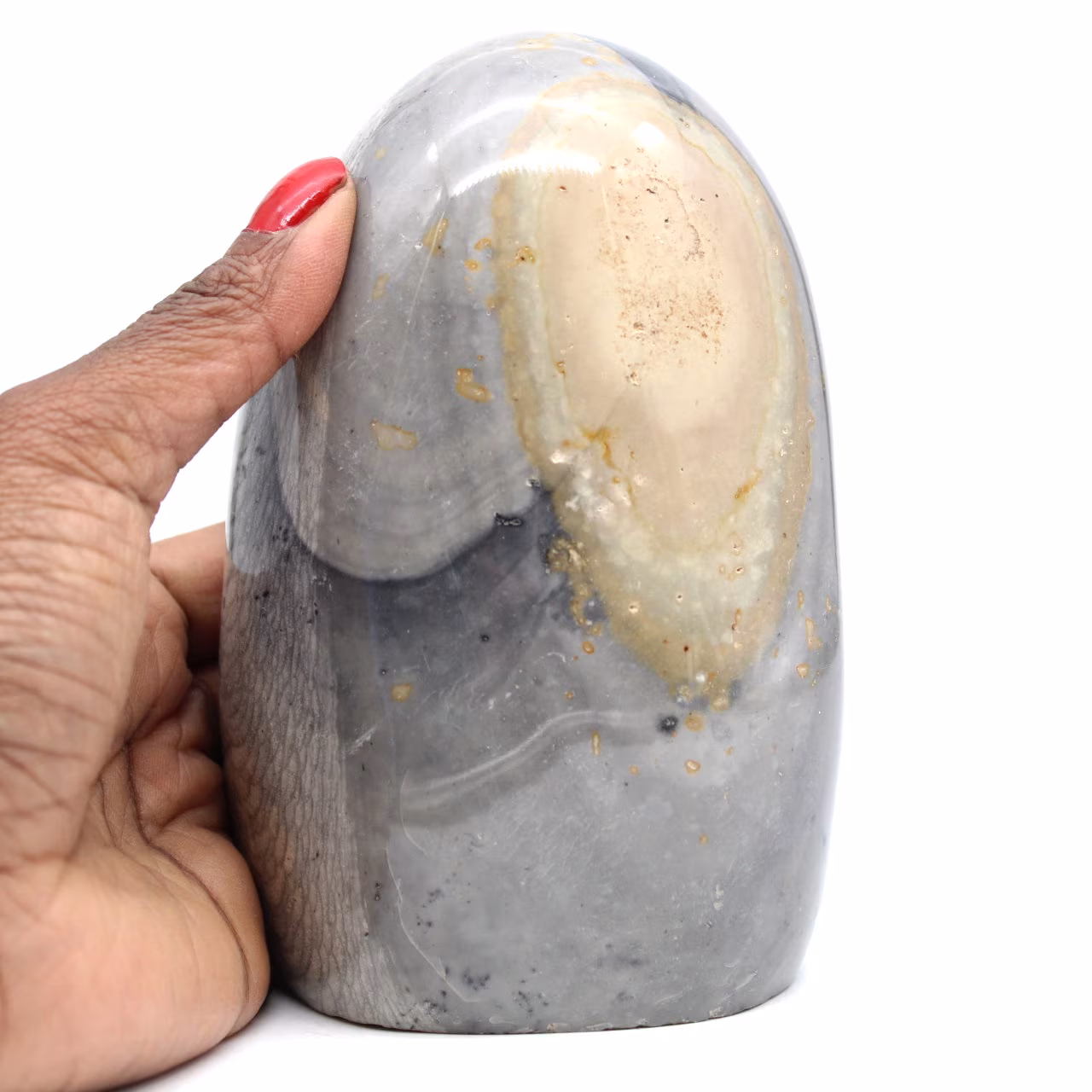 Gray ribbon jasper stone freeform