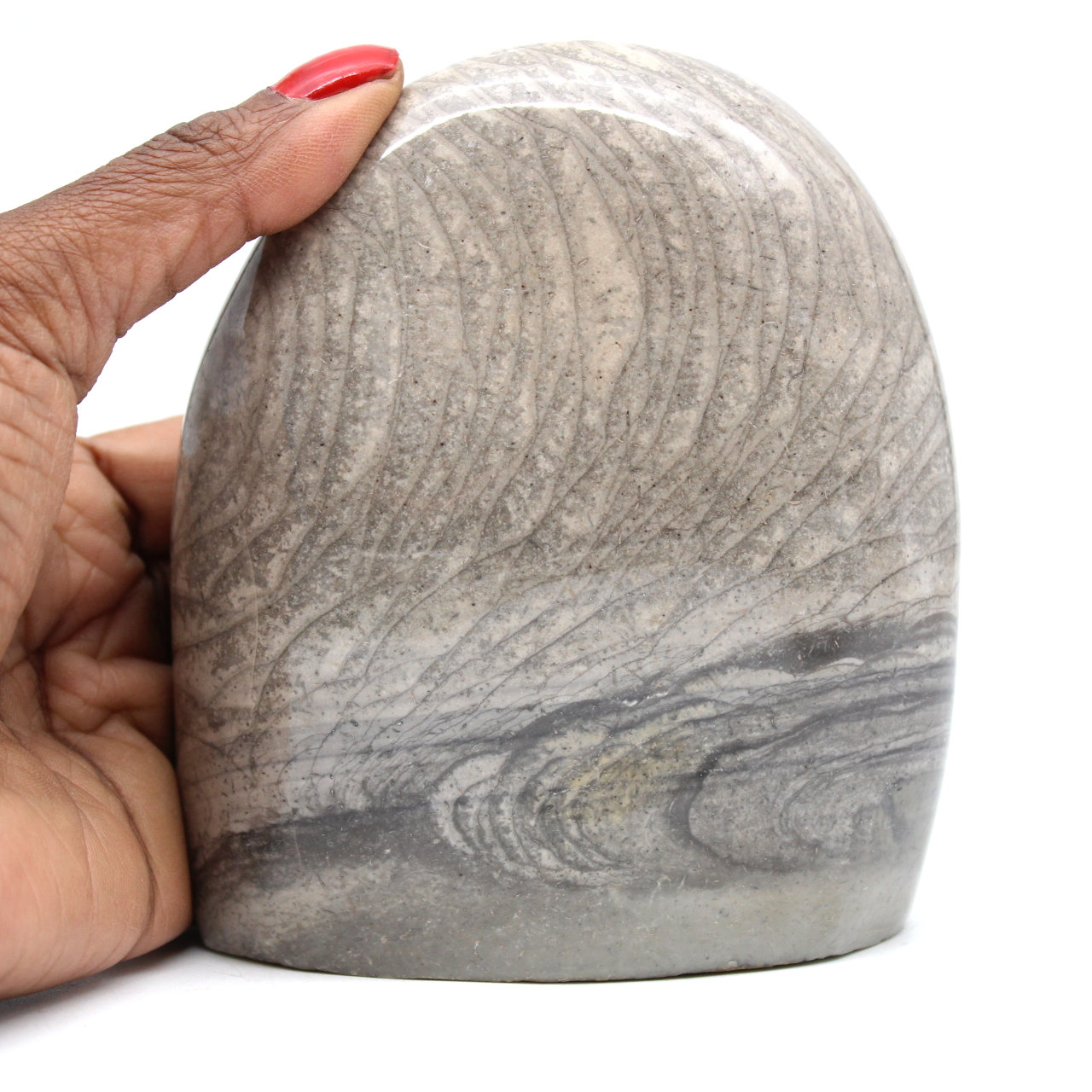Gray ribbon jasper stone freeform