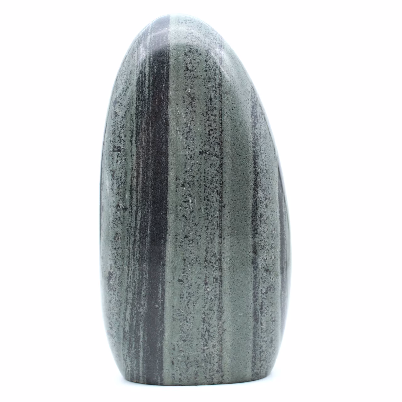 Green jasper striated ornamental stone from Madagascar