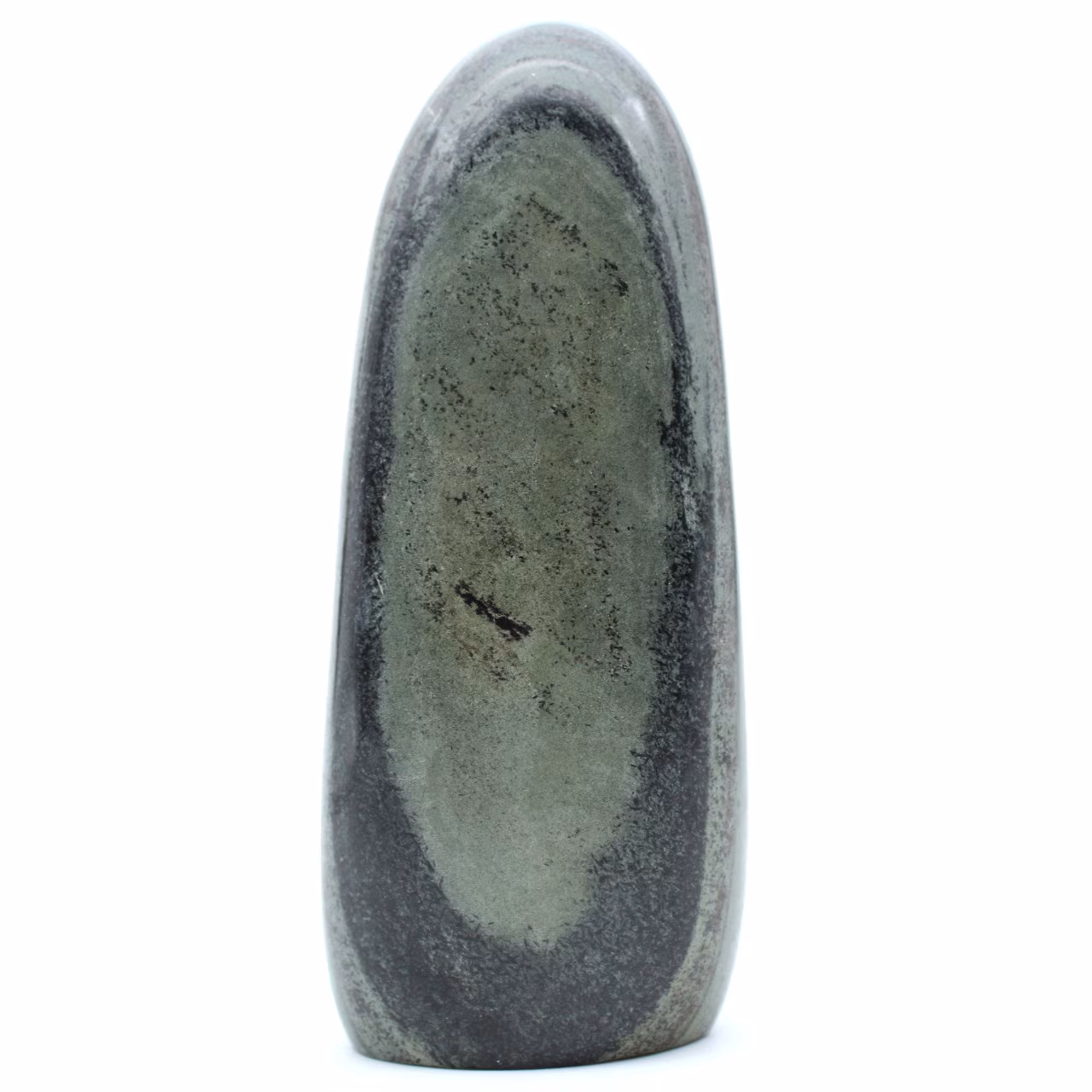Polished natural striated green jasper block