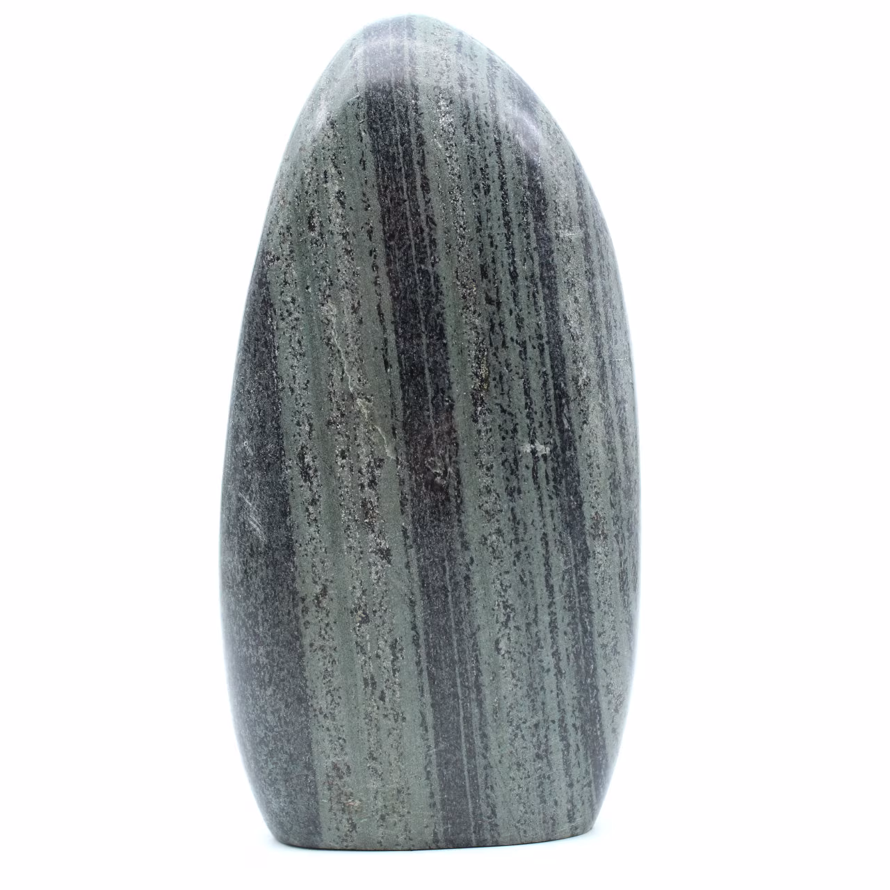 Natural striated green jasper stone