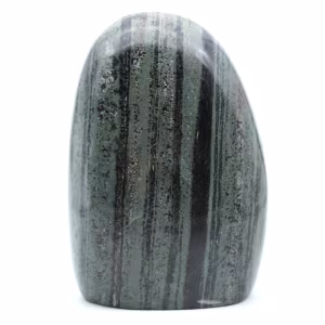 Free form in striated green jasper stone