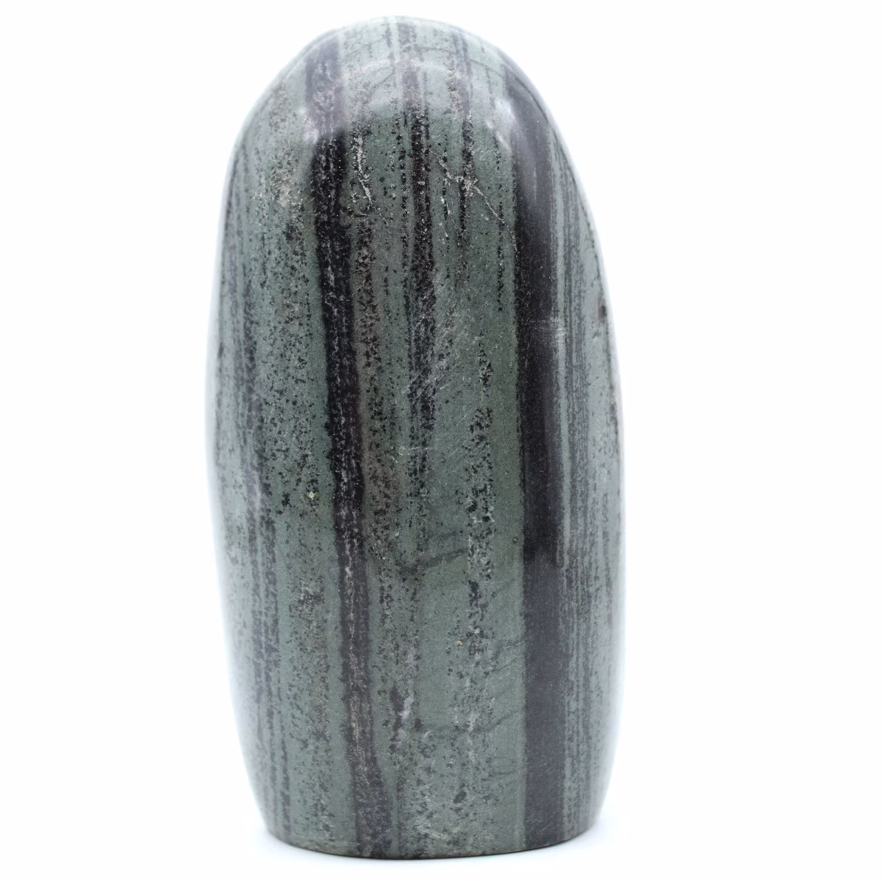 Collectible natural striated green jasper