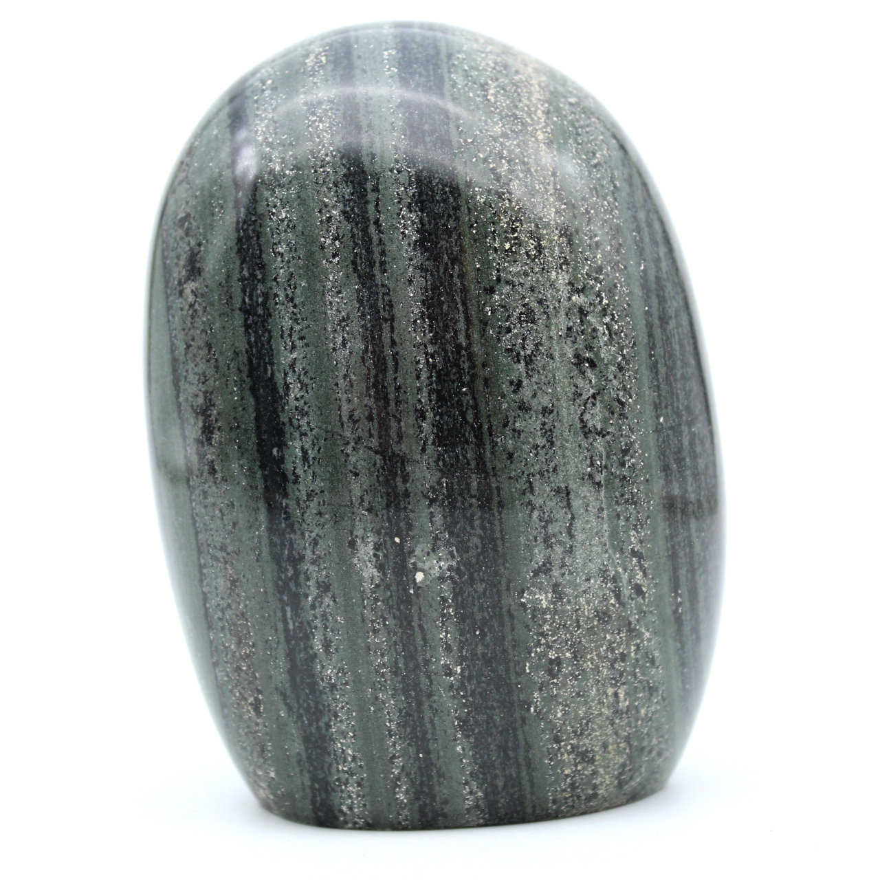 Natural striated green jasper stone