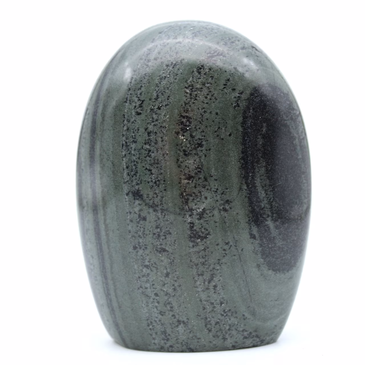 Natural striated green jasper stone