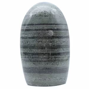 Polished natural striated green jasper