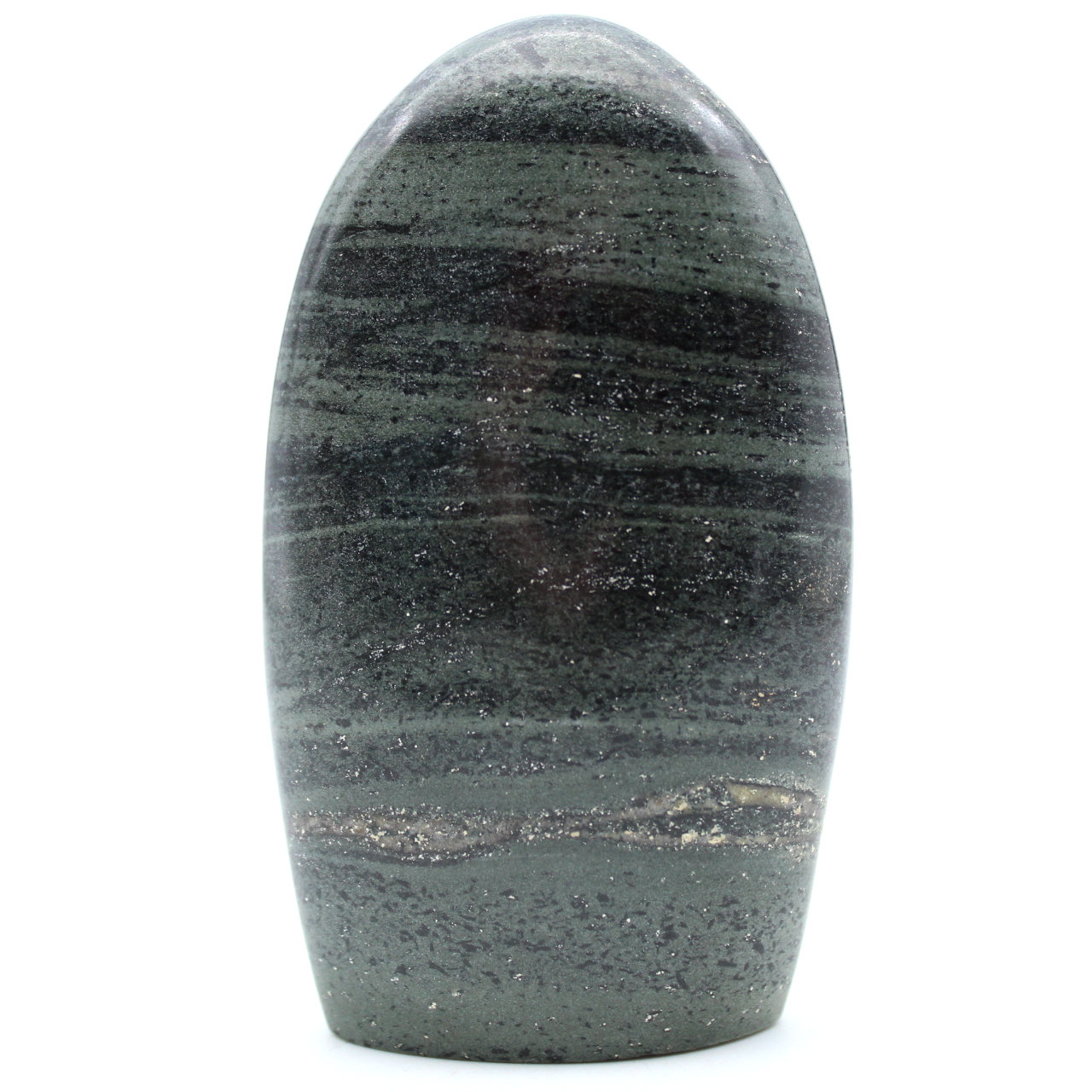 Free form of striated green jasper