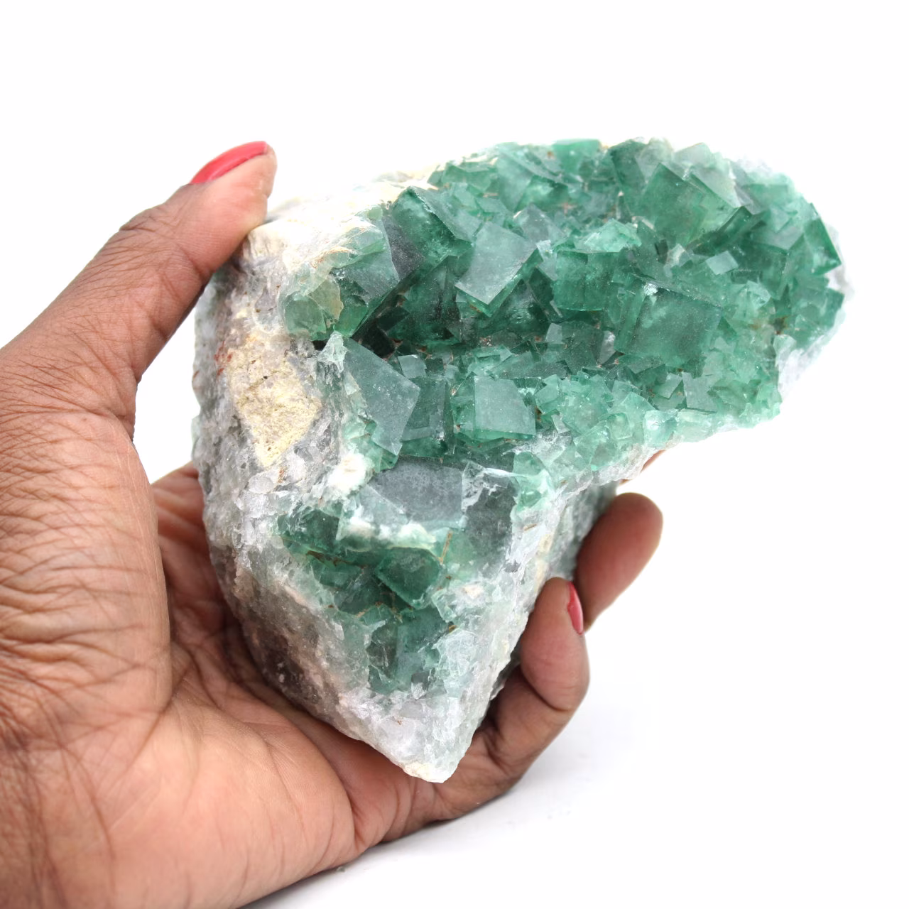 Raw natural fluorite on matrix