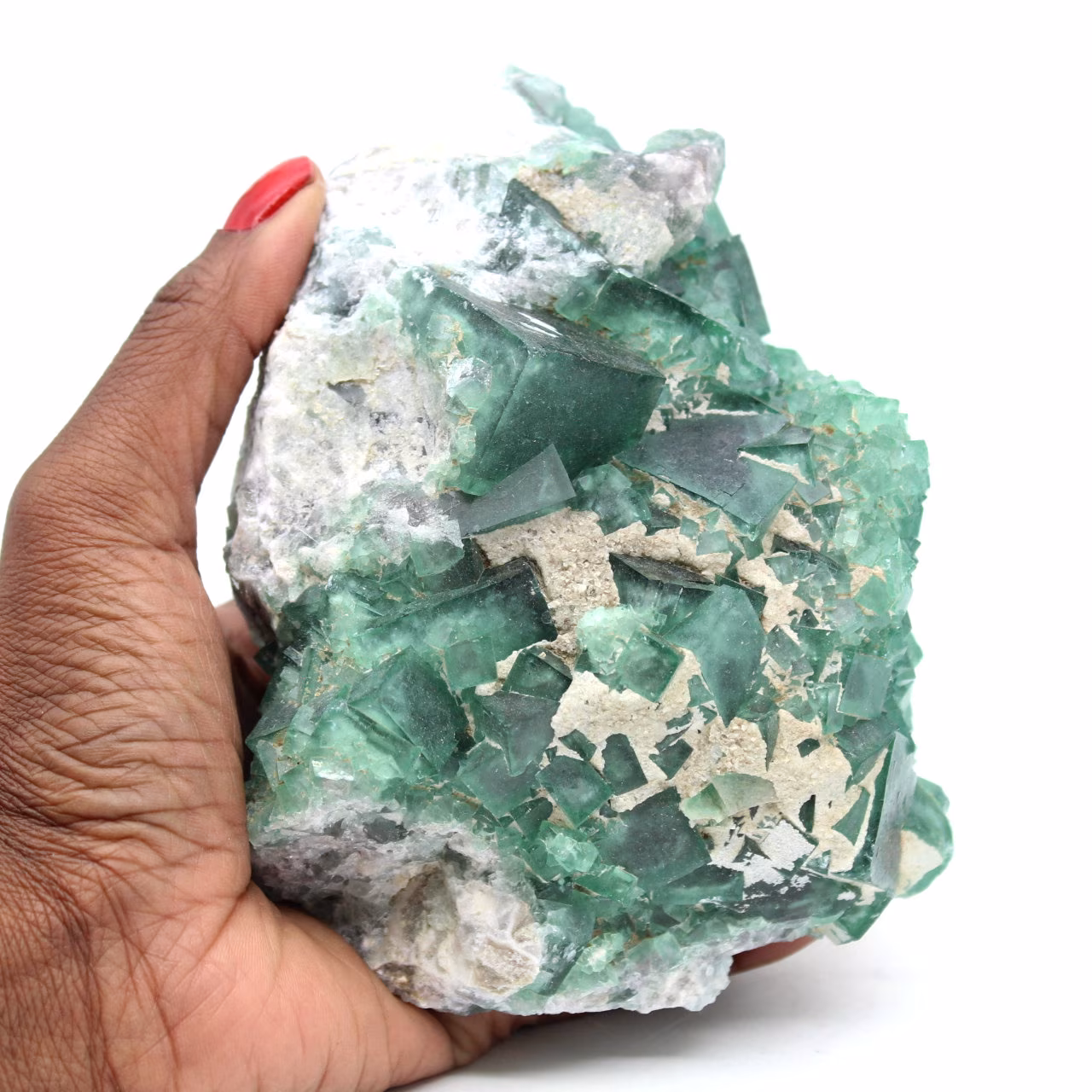 Raw natural green fluorite