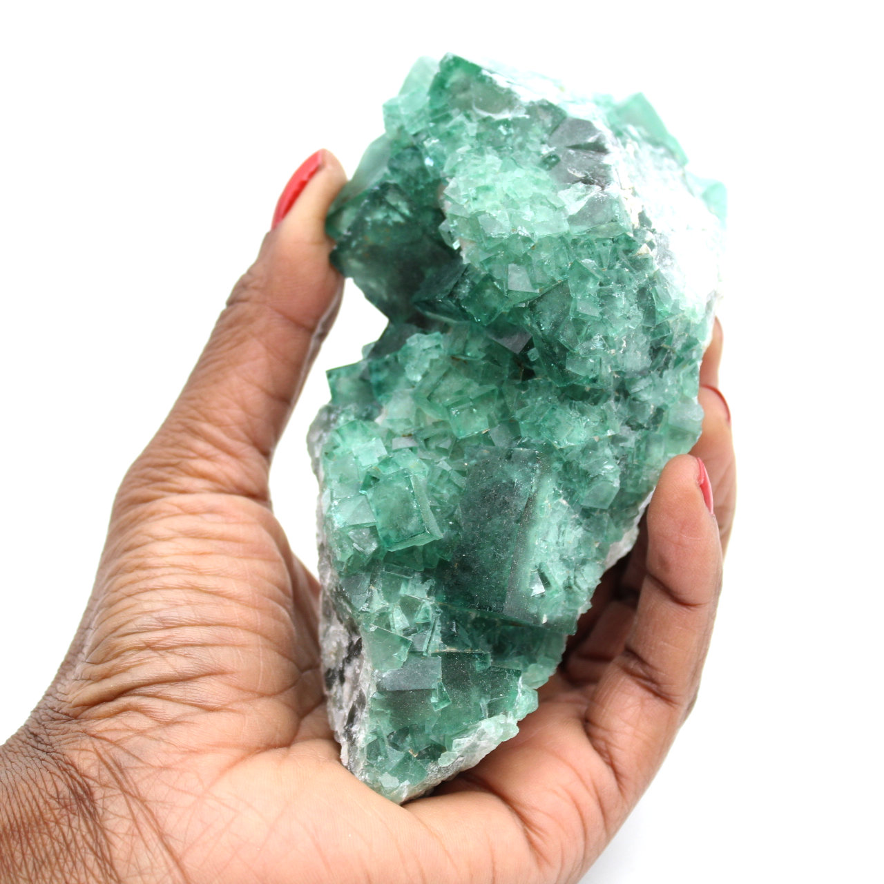 Cubic crystals of fluorite on matrix