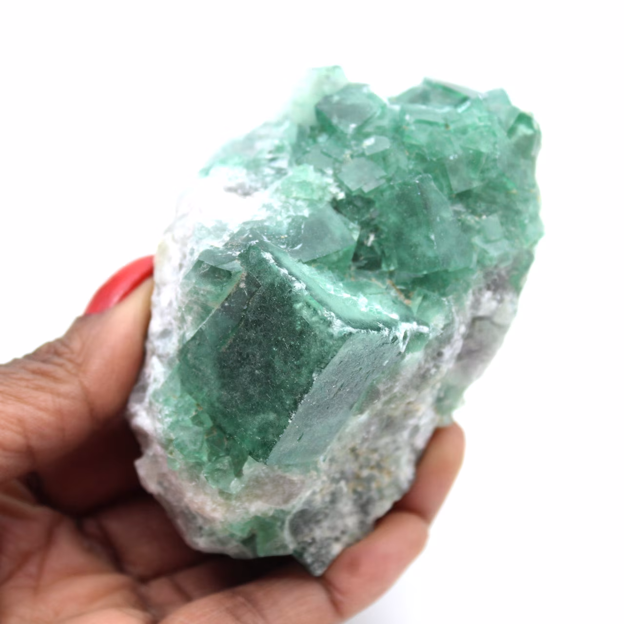 Raw natural fluorite on matrix