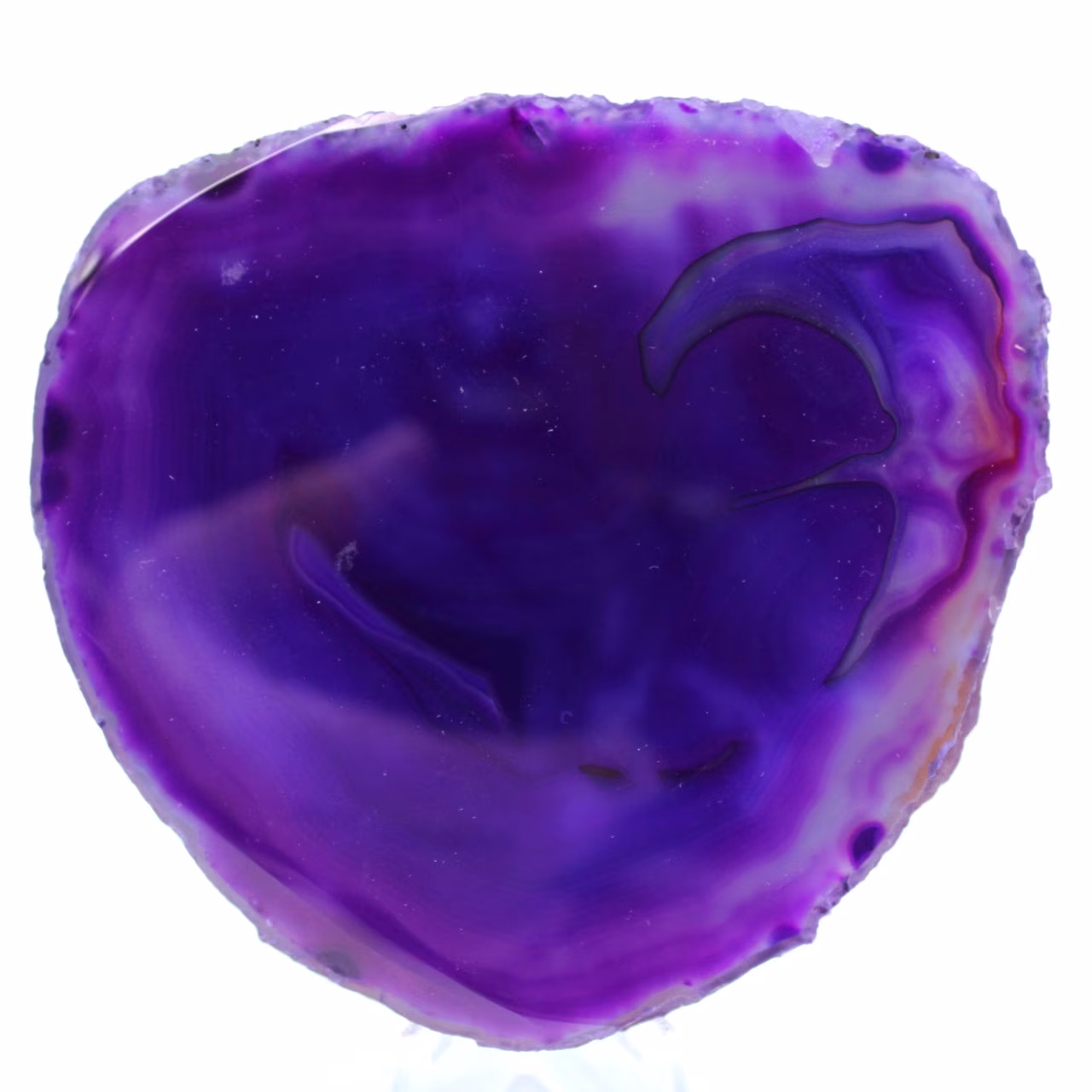 Slice of purple agate from Brazil