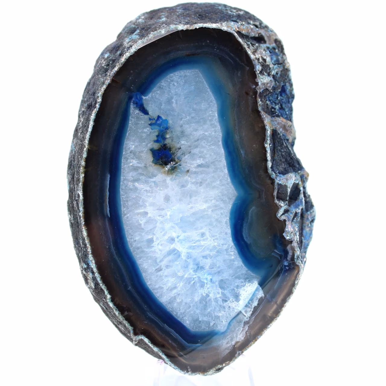 Slice of mineral blue agate