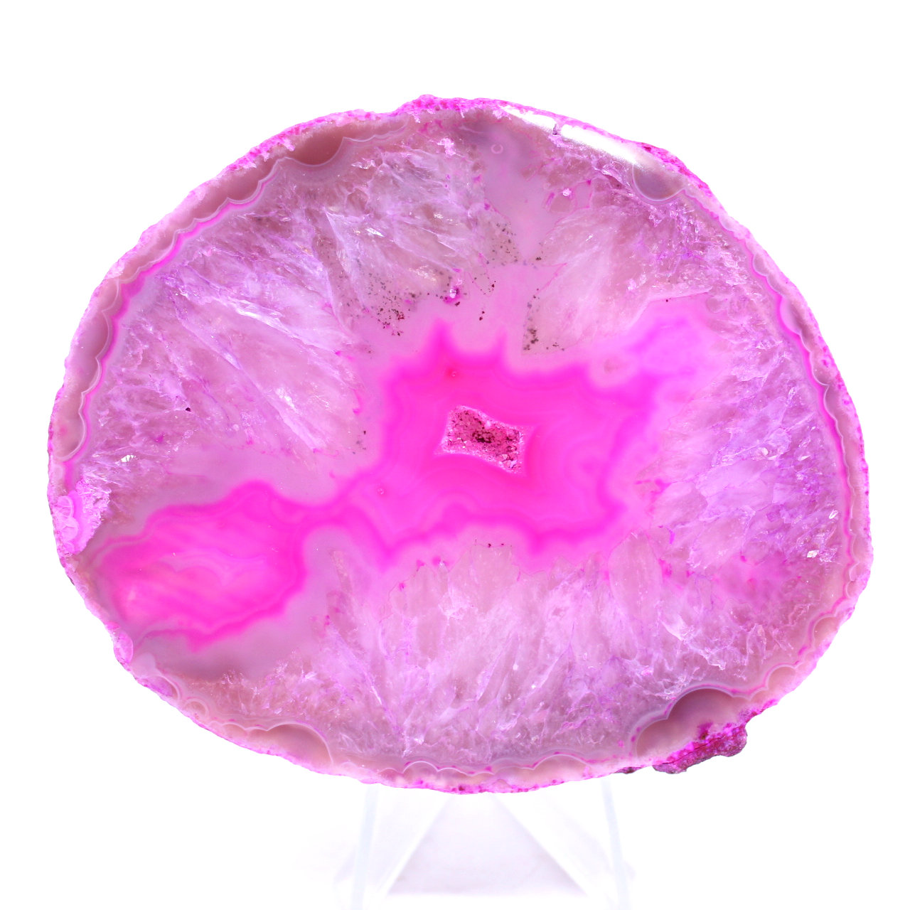Slice of pink agate from Brazil
