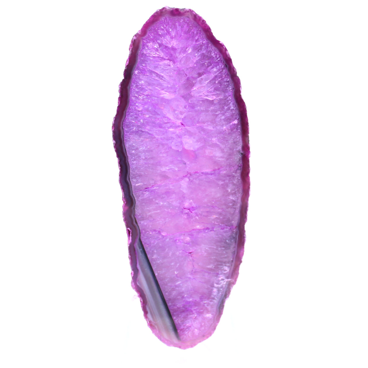 Slice of ornamental pink agate