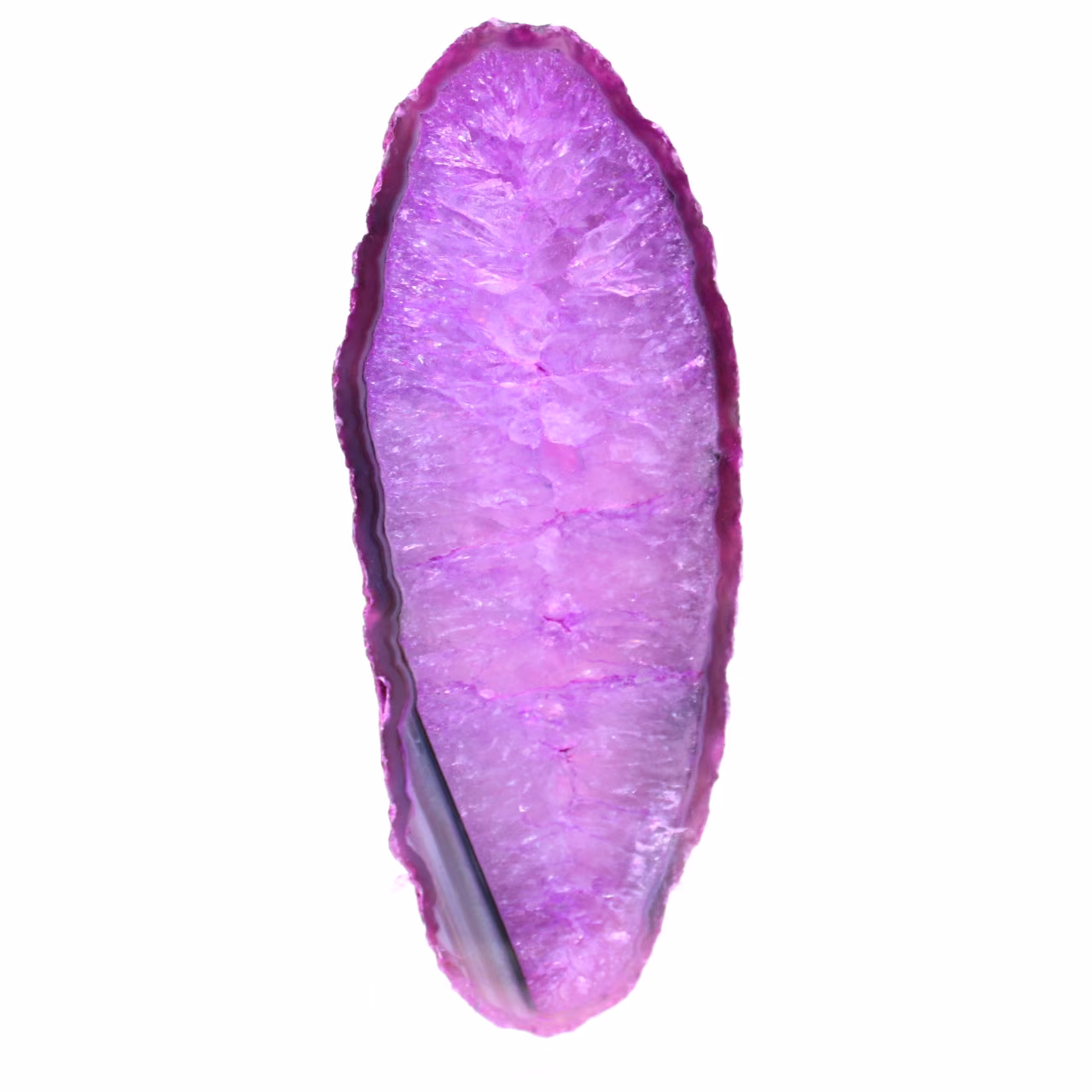 Slice of ornamental pink agate