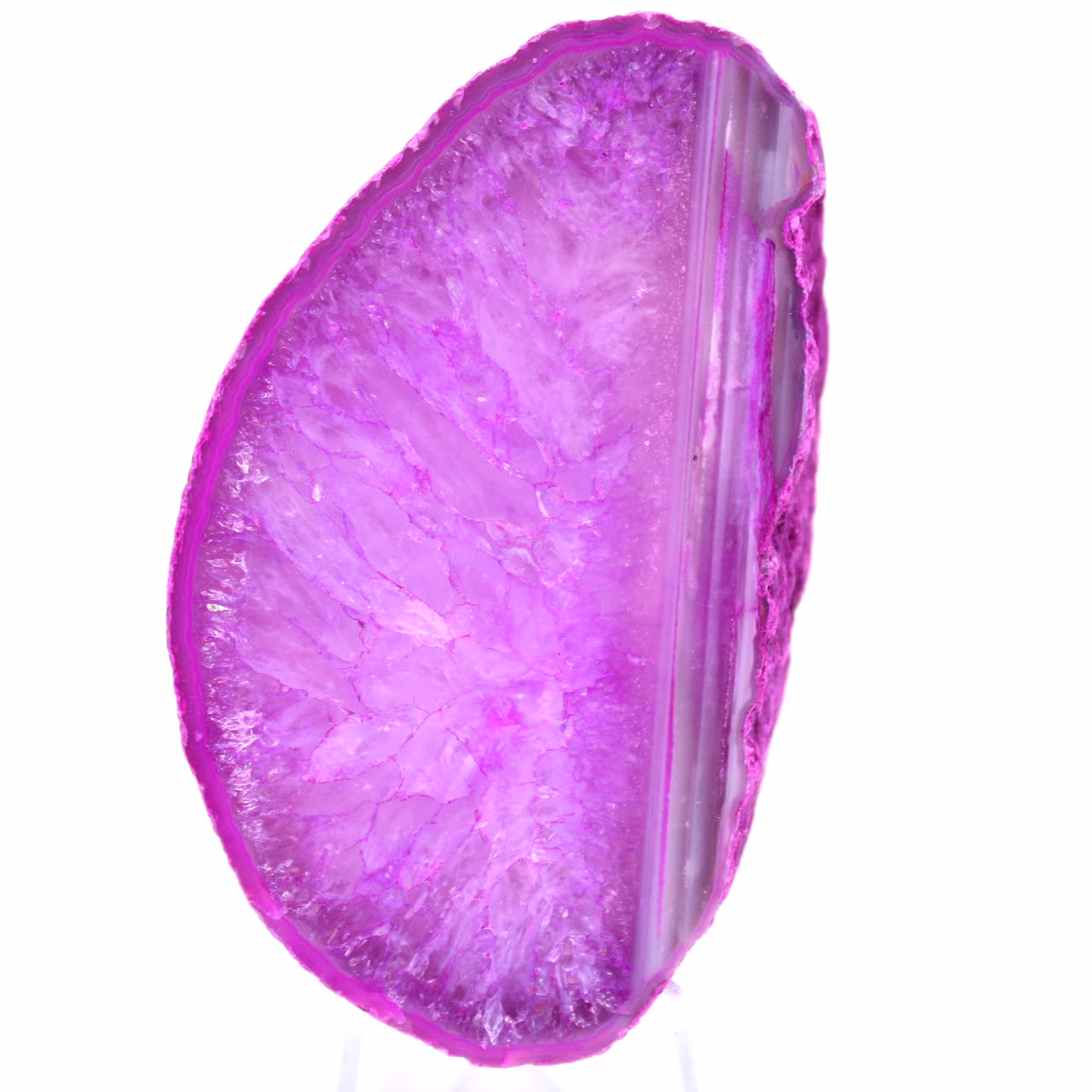 Slice of ornamental pink agate