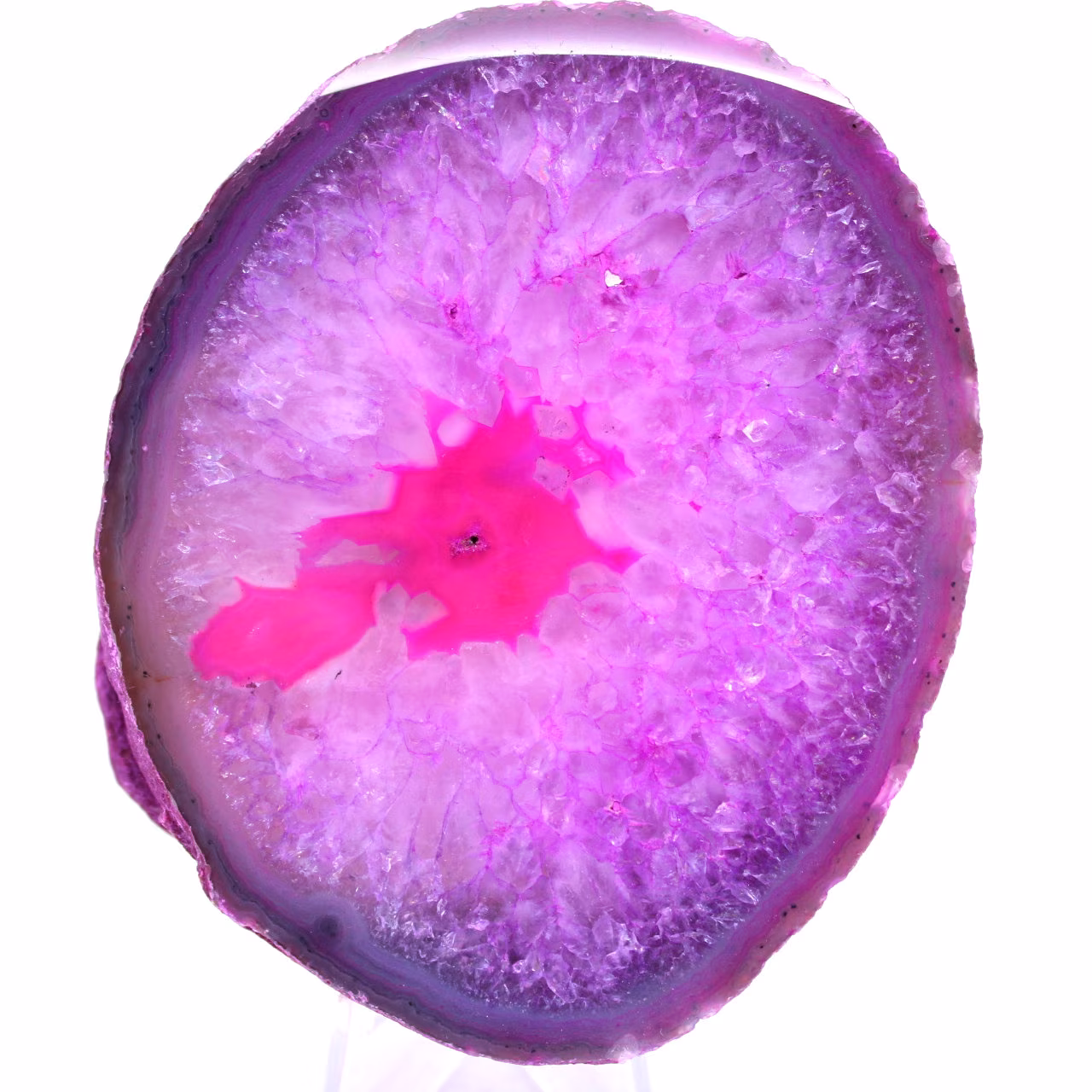 Slice of pink agate from Brazil