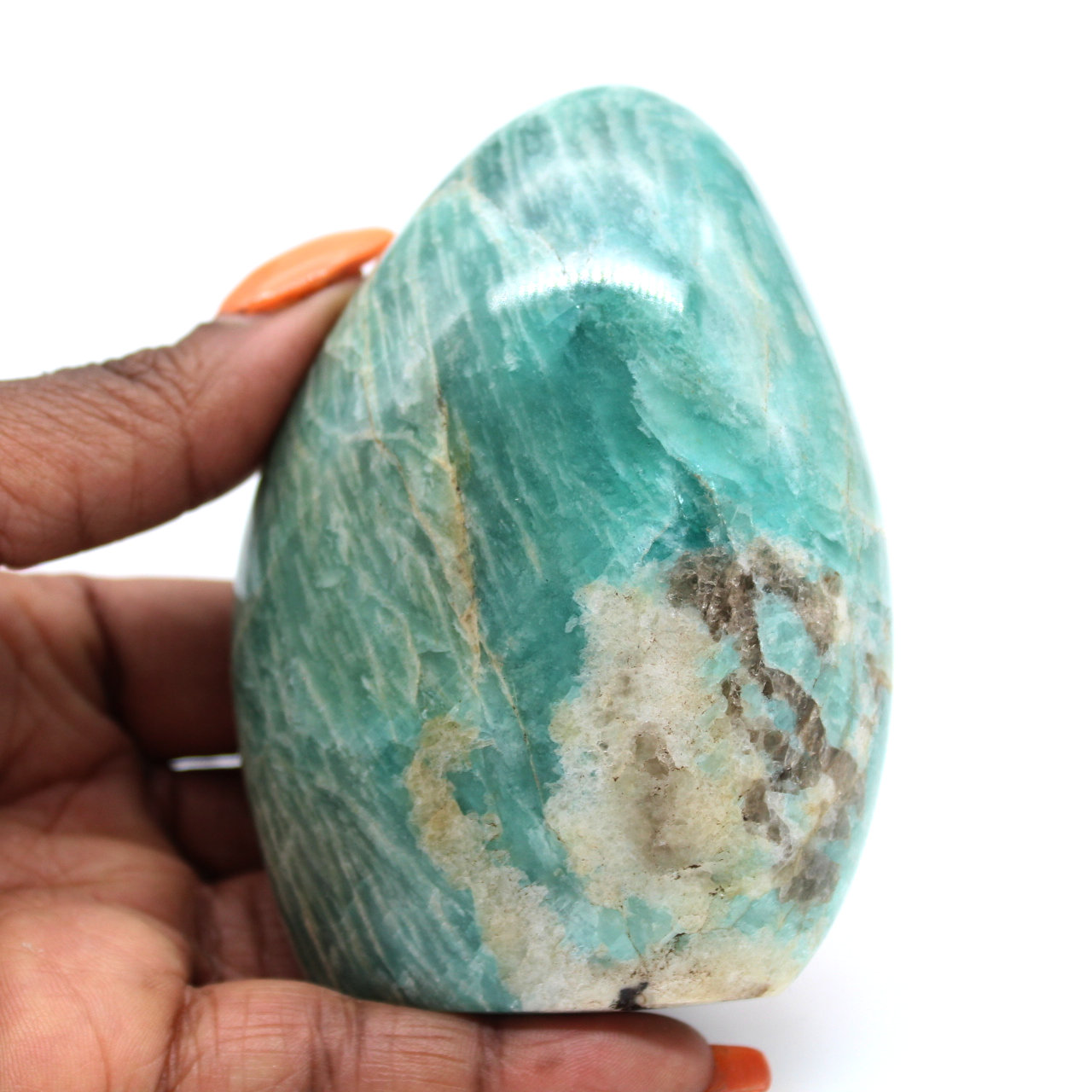 Stone Polished In Amazonite Madagascar 340gr 90mm 29 Ref