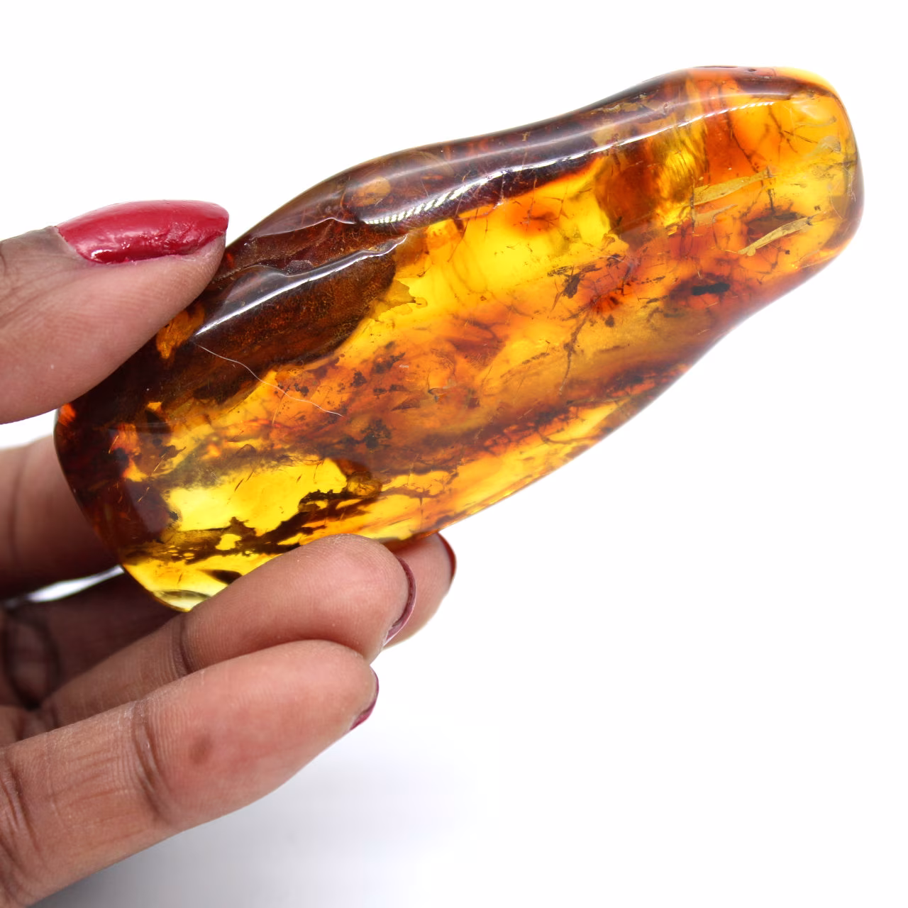 Amber stone pebble