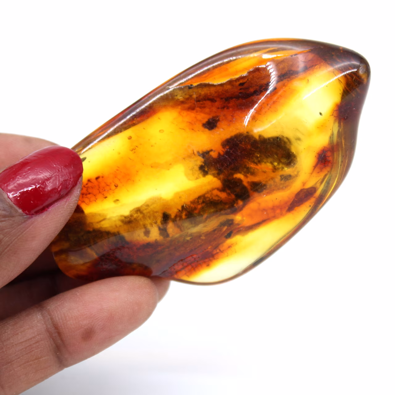 Natural amber pebble