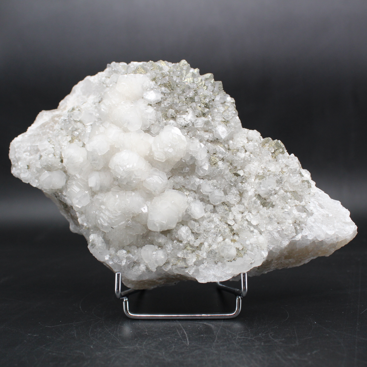 Calcite in crystals and pyrite