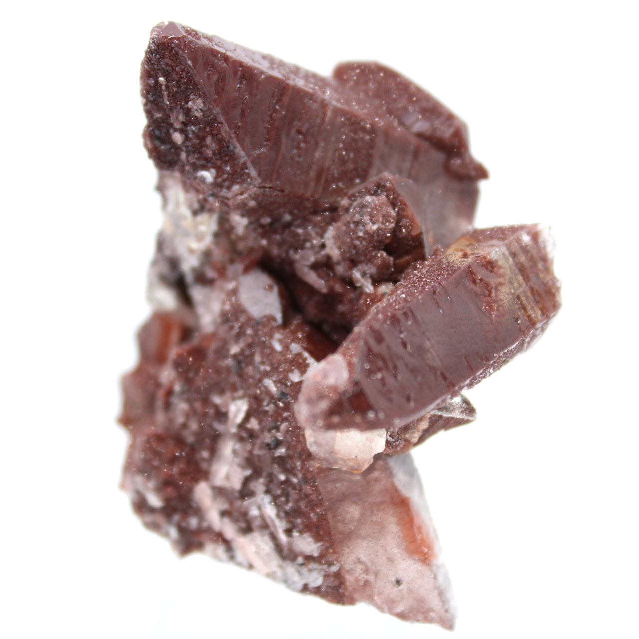 Red quartz crystals