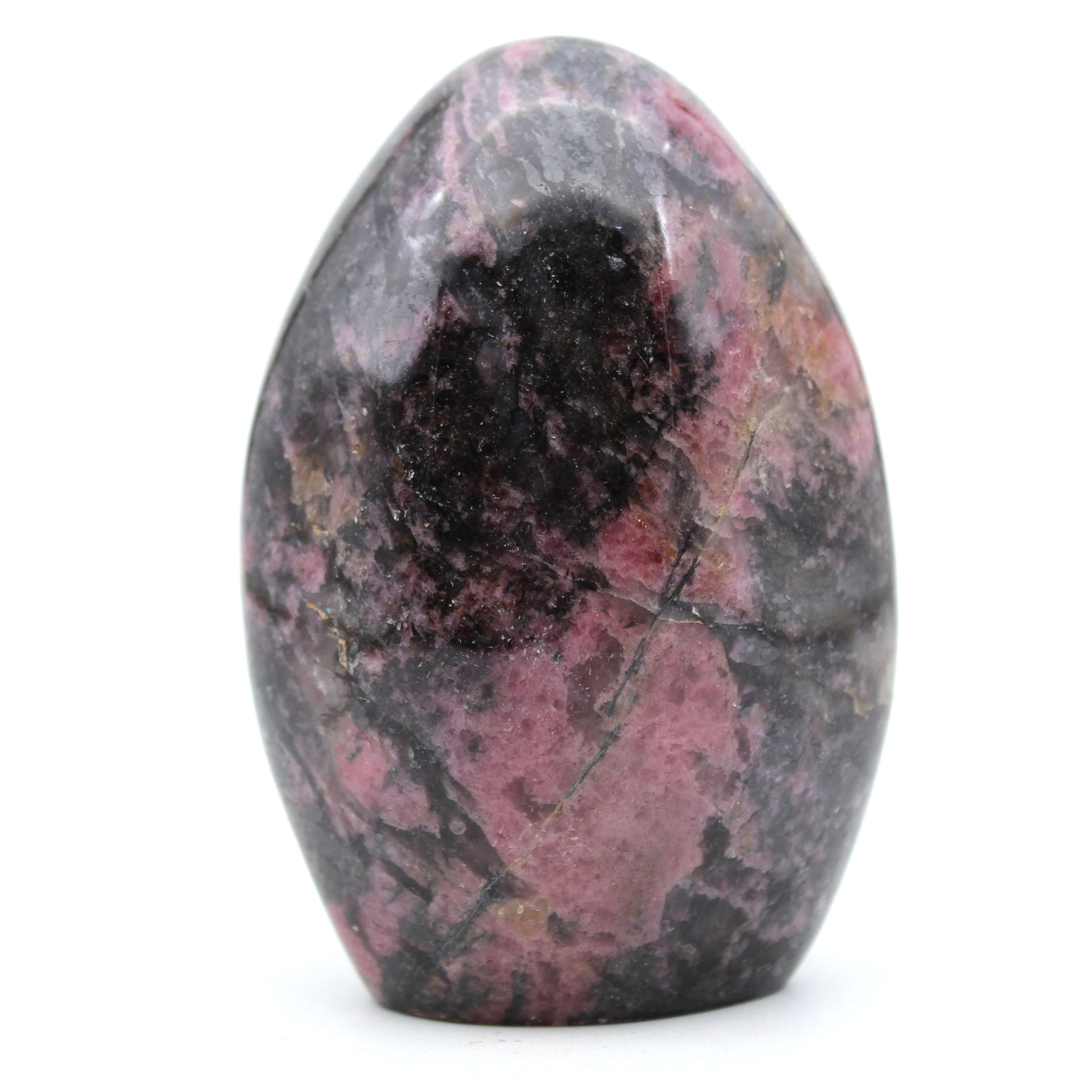 Polished rhodonite stone