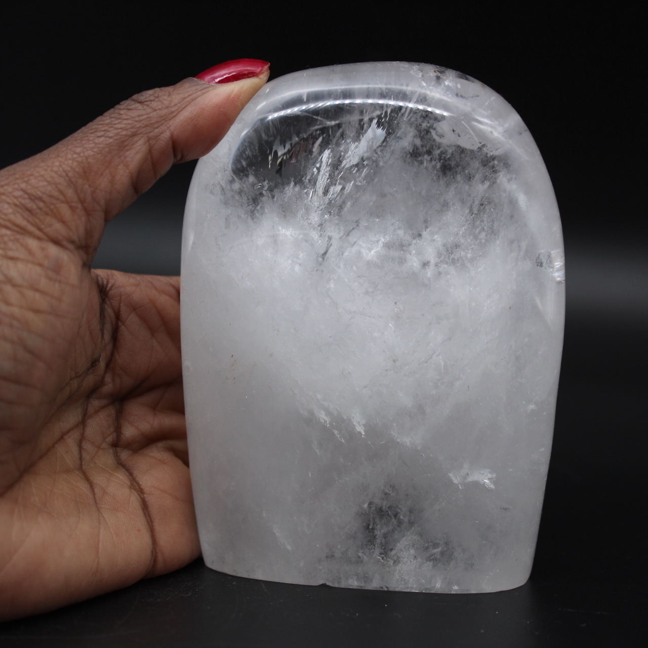 Free form polished rock crystal