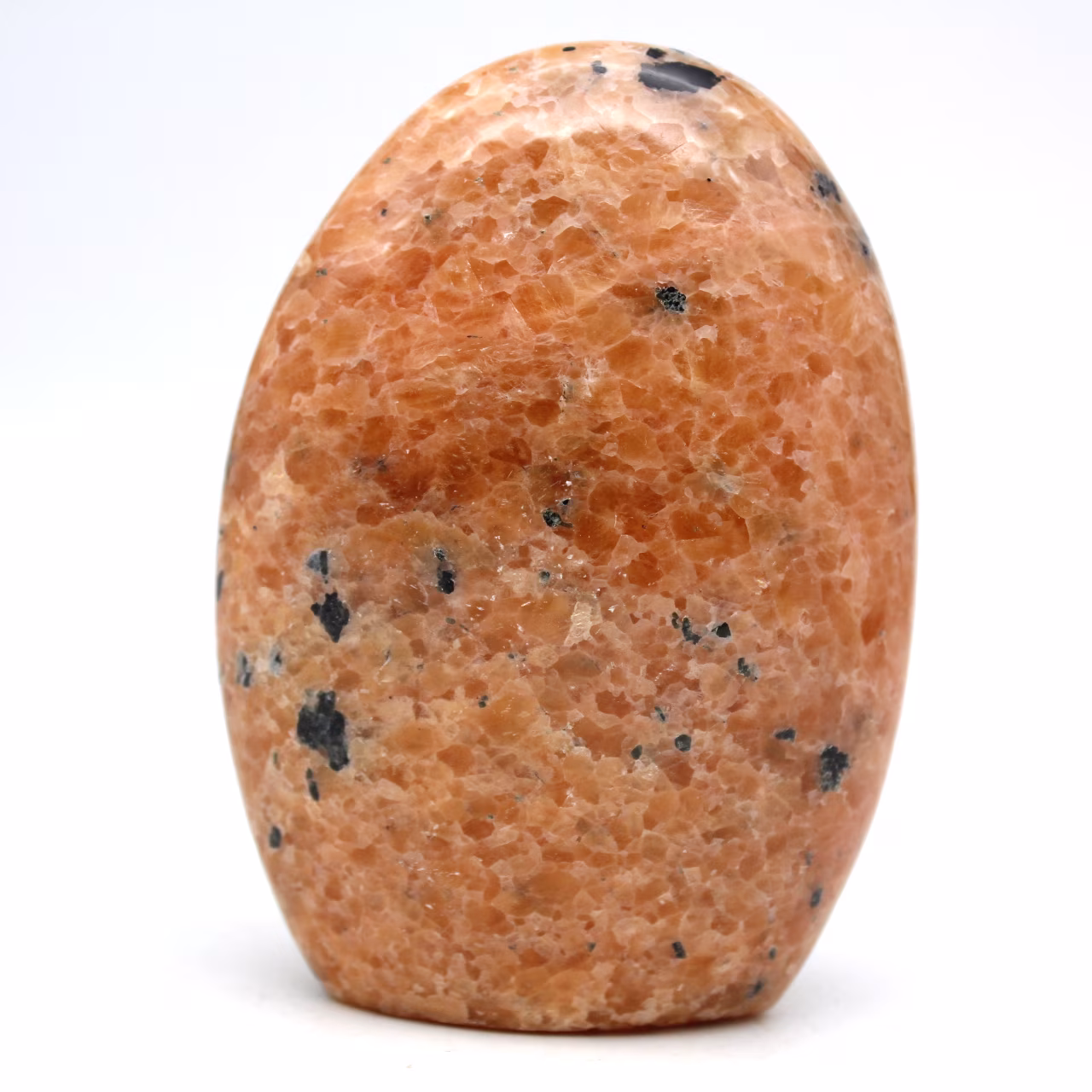 Orange calcite polished rock
