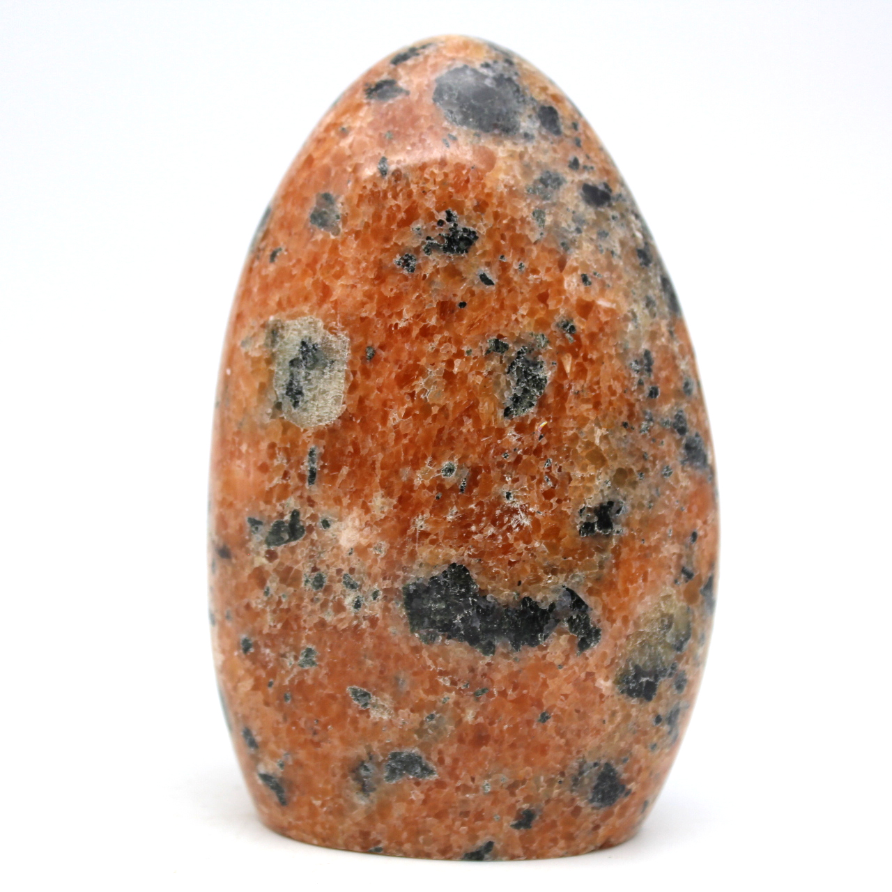Polished orange calcite stone