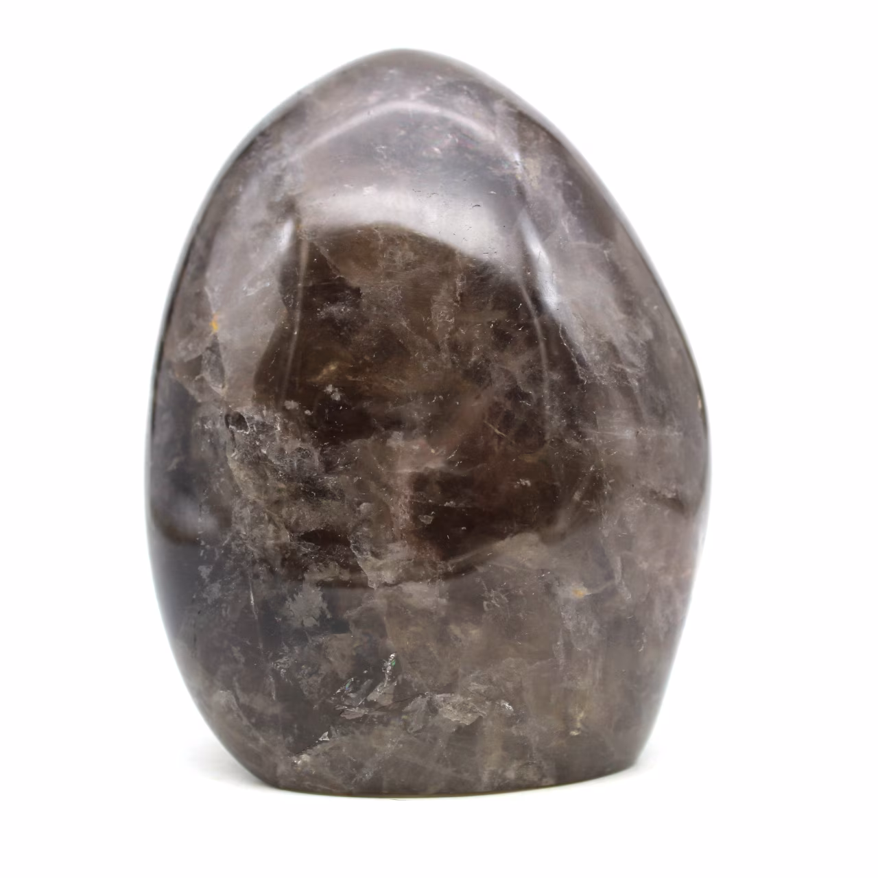 Polished smoky quartz stone