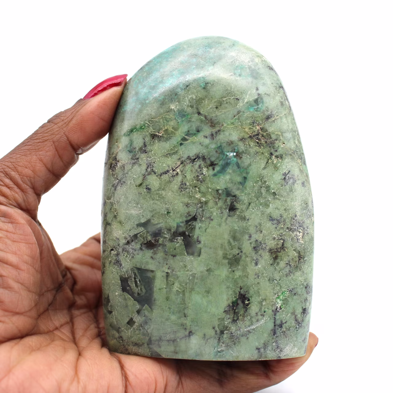 Natural green feldspar rock