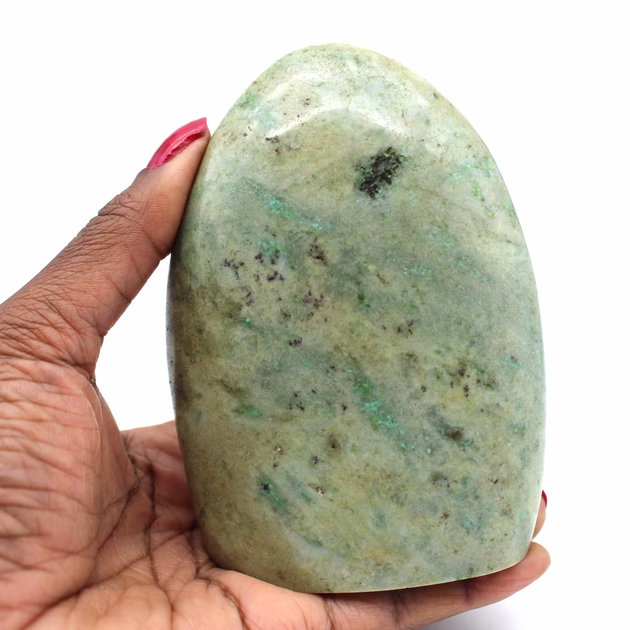 Natural ornamental green feldspar