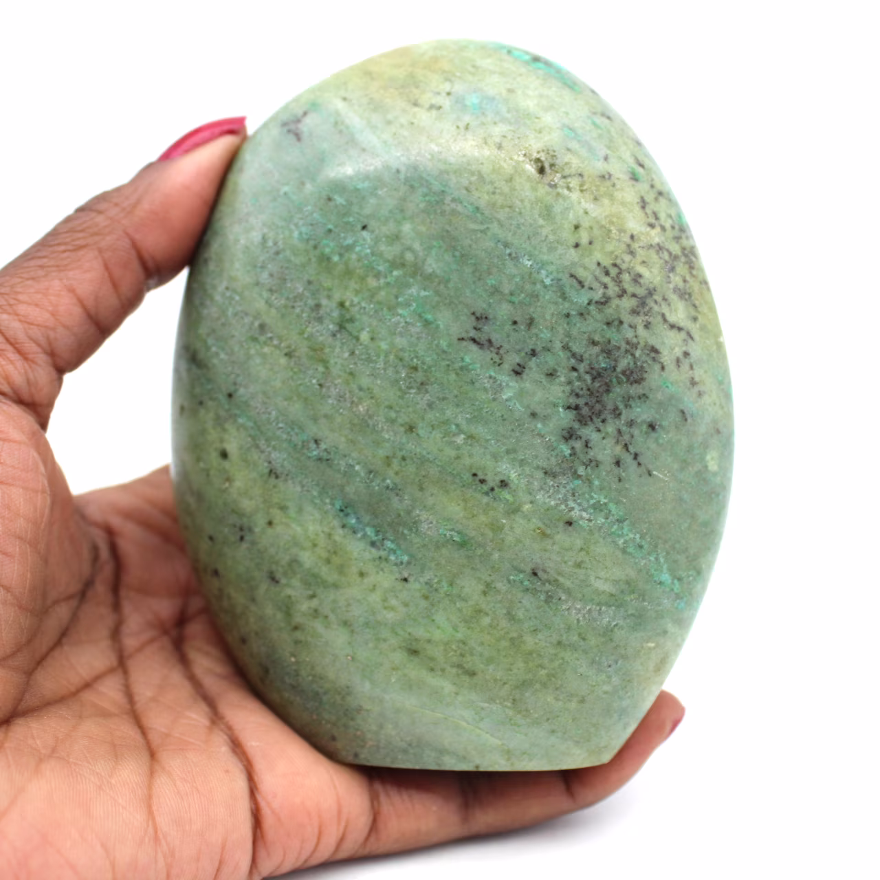Natural green feldspar