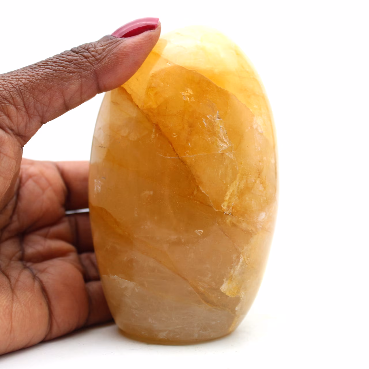 Polished yellow quartz
