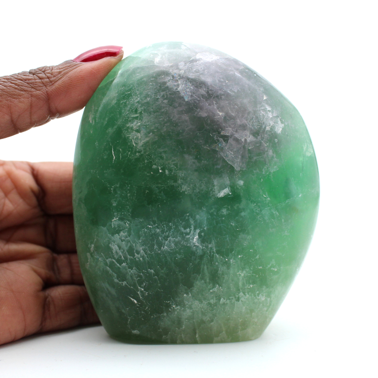 Green fluorite polished stone