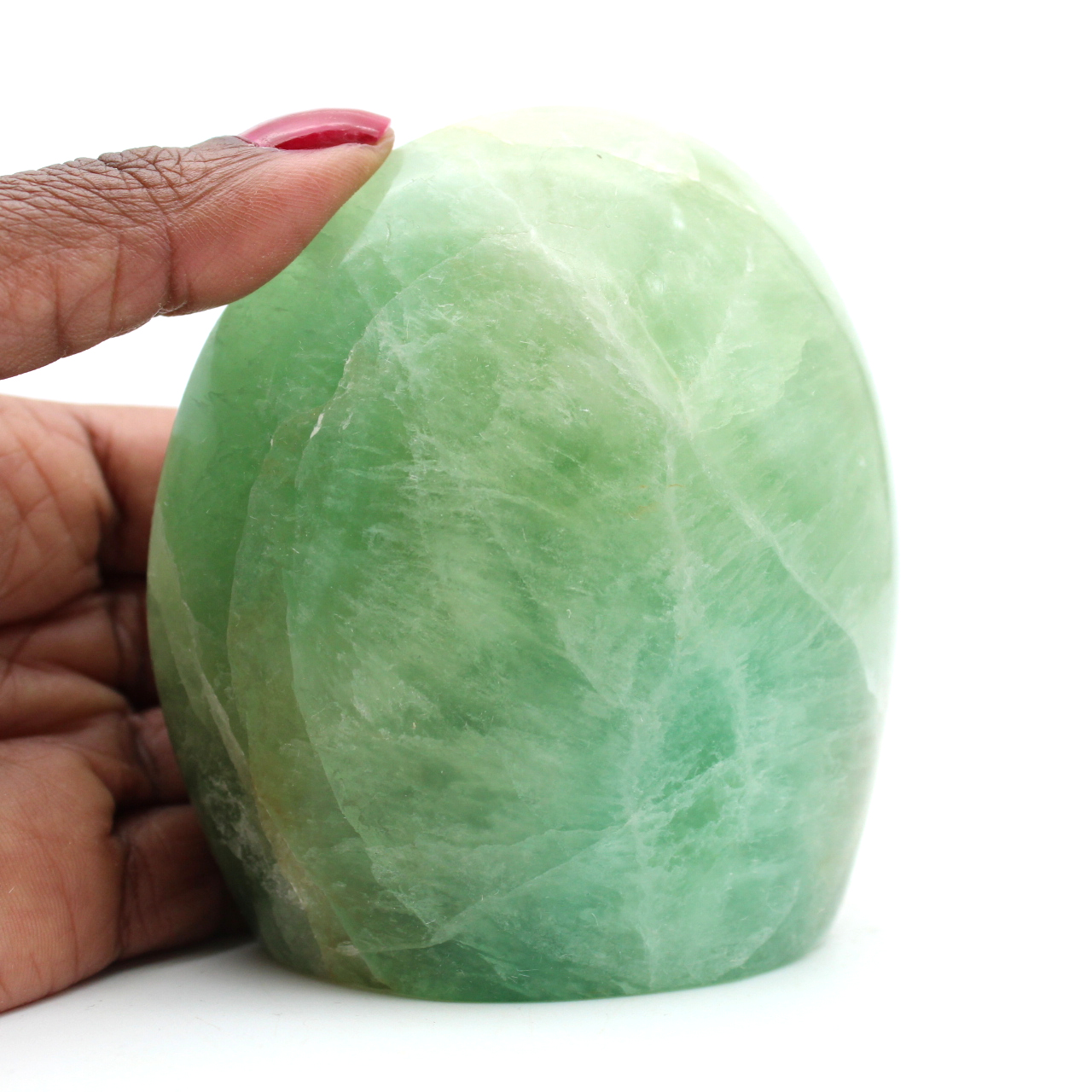 Green fluorite polished rock