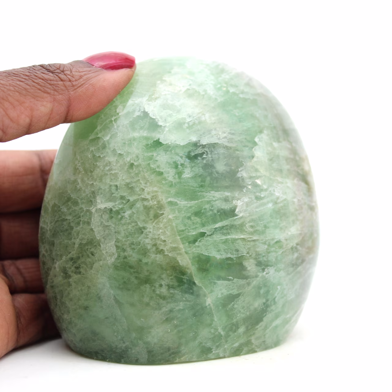 Green fluorite polished freeform